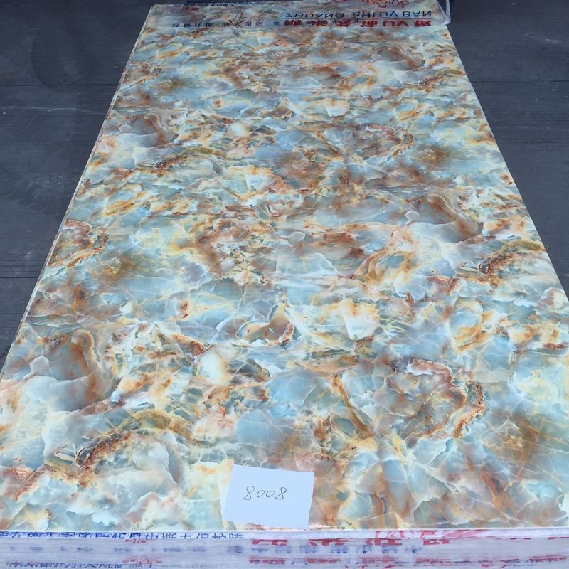 Plastic Wall Board PVC Marble Sheet No Asbestos For Subway Office